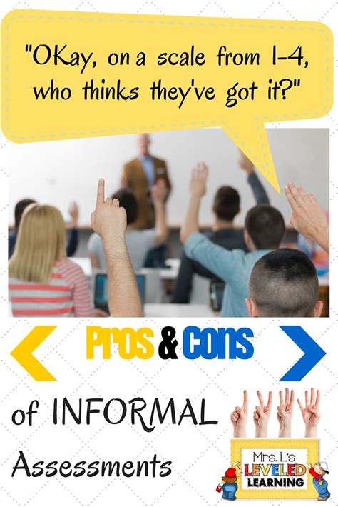 The Pros and Cons of Using Informal Assessments in the Classroom.